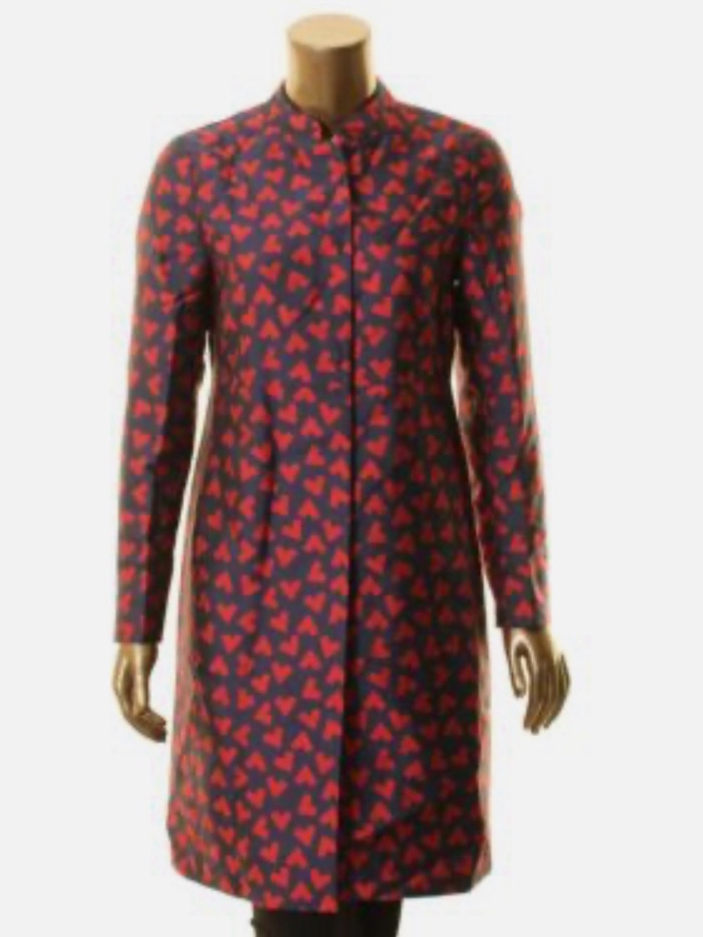 Anne Klein Jacquard Heart Print Topper Coat NWT 8 Originally $249